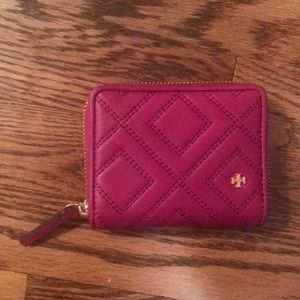 Tory Burch Fuchsia Medium Zip Around Wallet